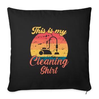 Ceci est ma tenue de nettoyage / Putzen - Housse de coussin décorative 45 x 45 cm - noir - Devant