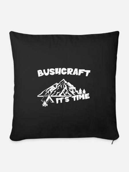 It is Time / Bushcraft - Sofa pillowcase 17,3'' x 17,3'' (45 x 45 cm) - black