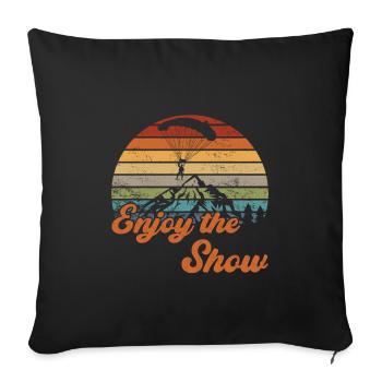 Profitez du spectacle / Parachutisme - Housse de coussin décorative 45 x 45 cm - noir - Devant