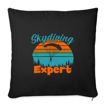 Skydiving Expert / Fallschirmspringen - Sofa pillowcase 17,3'' x 17,3'' (45 x 45 cm) - black - Front