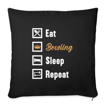 Manger Bowling Sleep Repeat / Bowling - Housse de coussin décorative 45 x 45 cm - noir - Devant