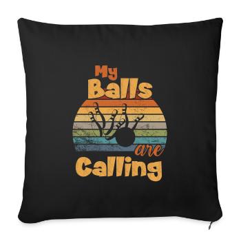 Mes balles appellent / Bowling - Housse de coussin décorative 45 x 45 cm - noir - Devant