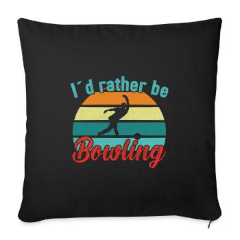 Je préfère être Bowling / Bowling - Housse de coussin décorative 45 x 45 cm - noir - Devant