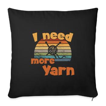 I need more Yarn / Crochet - Sofa pillowcase 17,3'' x 17,3'' (45 x 45 cm) - black - Front