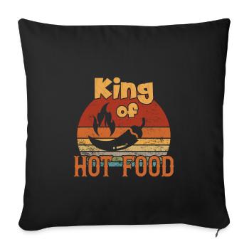 Roi de la nourriture chaude / Scharfes Essen - Housse de coussin décorative 45 x 45 cm - noir - Devant