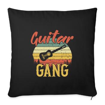 Guitar Gang / Gitarre - Sofa pillowcase 17,3'' x 17,3'' (45 x 45 cm) - black - Front