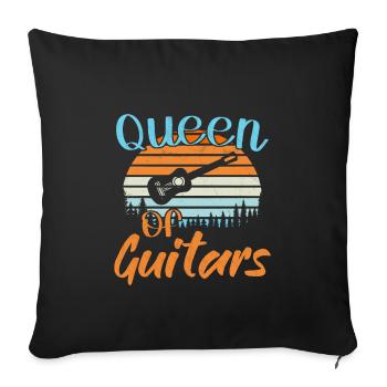 Reine des Guitares / Guitare - Housse de coussin décorative 45 x 45 cm - noir - Devant