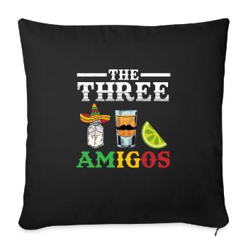 Funny Tequila Salt The Three Amigos - Sofakissenbezug 45 x 45 cm - Schwarz - Vorne