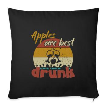 Les pommes sont les meilleures bues / cidre - Housse de coussin décorative 45 x 45 cm - noir - Devant