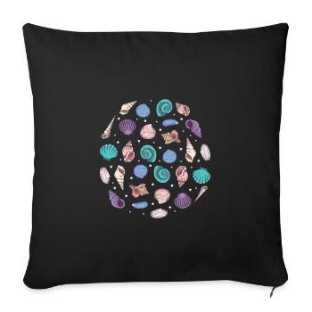 Cute Seashells - Sofakissenbezug 45 x 45 cm - Schwarz - Vorne