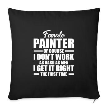 Funny Artist Female Painter - Sofakissenbezug 45 x 45 cm - Schwarz - Vorne