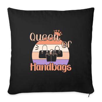 Queen of Handbags / Handbag Shopping - Sofa pillowcase 17,3'' x 17,3'' (45 x 45 cm) - black - Front