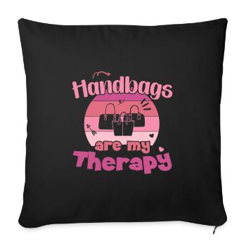 Handbags are my Therapy / Handbag Shopping - Sofa pillowcase 17,3'' x 17,3'' (45 x 45 cm) - black - Front