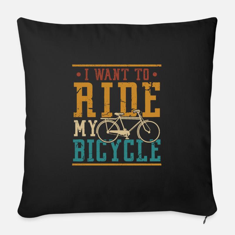 I Like Riding My Bicycle - Sofakissenbezug 45 x 45 cm - Schwarz