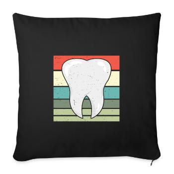 Vintage Retro Dentist Tooth - Sofakissenbezug 45 x 45 cm - Schwarz - Vorne