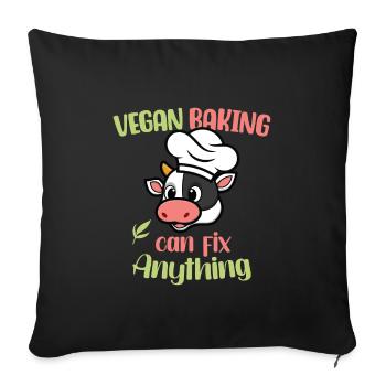 Vegan Baking can fix Anything - Sofakissenbezug 45 x 45 cm - Schwarz - Vorne