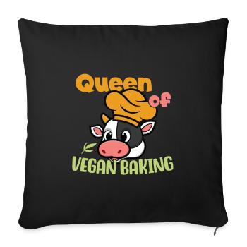 Queen of Vegan Baking - Sofakissenbezug 45 x 45 cm - Schwarz - Vorne