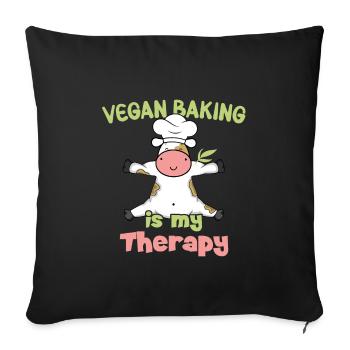 Vegan Baking is my Therapy - Sofakissenbezug 45 x 45 cm - Schwarz - Vorne
