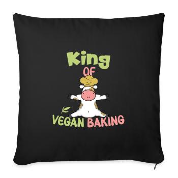 King of Vegan Baking - Sofakissenbezug 45 x 45 cm - Schwarz - Vorne