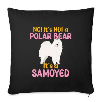 Loc Ce n’est pas un ours polaire - c’est un samoyède - Housse de coussin décorative 45 x 45 cm - noir - Devant