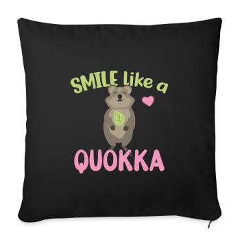 Souriez comme un Quokka - Grinsendes Quokka - Housse de coussin décorative 45 x 45 cm - noir - Devant