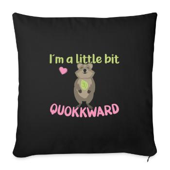 I ́m a little bit Quoakkward / Grinning Quokka - Sofa pillowcase 17,3'' x 17,3'' (45 x 45 cm) - black - Front