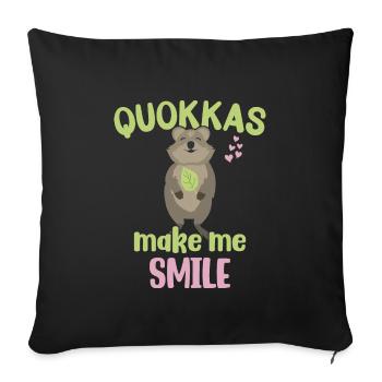Les quokkas me rendent heureux - Grinning Quokka - Housse de coussin décorative 45 x 45 cm - noir - Devant