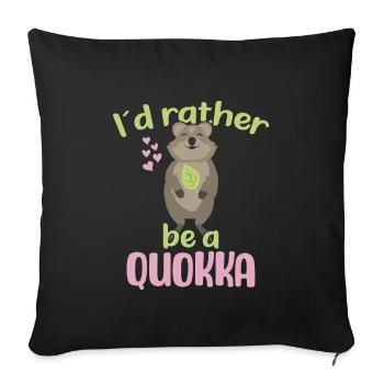 Je préfère être un Quokka / Grinsendes Quokka - Housse de coussin décorative 45 x 45 cm - noir - Devant