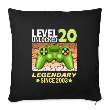 20. Geburtstag Gamer zocken Geburtstjahr 2003 - Sofakissenbezug 45 x 45 cm - Schwarz - Vorne