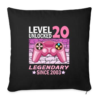 20. Geburtstag Gamer zocken Geburtstjahr 2003 - Sofakissenbezug 45 x 45 cm - Schwarz - Vorne
