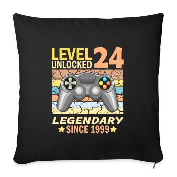 24. Geburtstag Gamer zocken Geburtstjahr 1999 - Sofakissenbezug 45 x 45 cm - Schwarz - Vorne