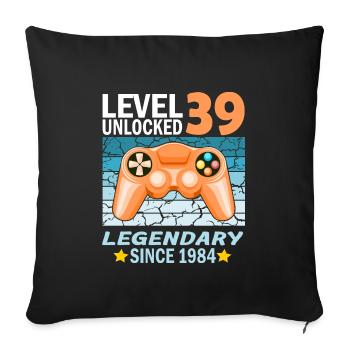 39. Geburtstag Gamer zocken Geburtstjahr 1984 - Sofakissenbezug 45 x 45 cm - Schwarz - Vorne