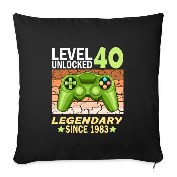 40. Geburtstag Gamer zocken Geburtstjahr 1983 - Sofakissenbezug 45 x 45 cm - Schwarz - Vorne
