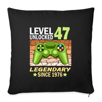 47. Geburtstag Gamer zocken Geburtstjahr 1976 - Sofakissenbezug 45 x 45 cm - Schwarz - Vorne