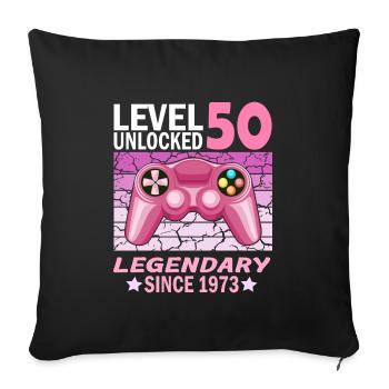 50. Geburtstag Gamer zocken Geburtstjahr 1973 - Sofakissenbezug 45 x 45 cm - Schwarz - Vorne