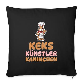 Keks Künstler Kaninchen - Kaninchen backen - Sofakissenbezug 45 x 45 cm - Schwarz - Vorne
