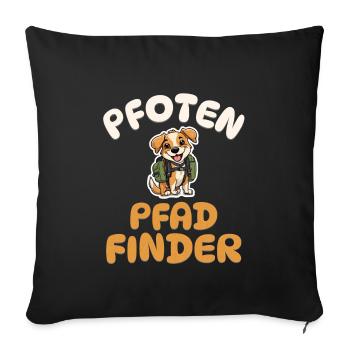 Pfotenpfadfinder - Wandern - Hunde - Sofakissenbezug 45 x 45 cm - Schwarz - Vorne