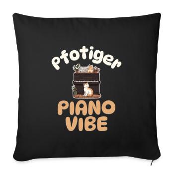 Pfotiger Piano Vibe - Katzen Klavier - Sofakissenbezug 45 x 45 cm - Schwarz - Vorne
