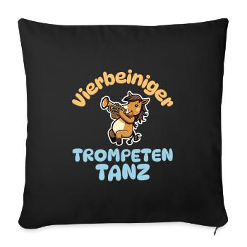 Vierbeiniger Trompetentanz - Pferde Trompete - Sofakissenbezug 45 x 45 cm - Schwarz - Vorne