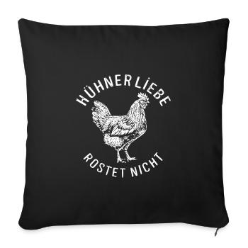 Chicken Love Rusts Not Rural Motif - Sofa pillowcase 17,3'' x 17,3'' (45 x 45 cm) - black - Front