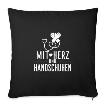 With heart and gloves Caregivers - Sofa pillowcase 17,3'' x 17,3'' (45 x 45 cm) - black - Front