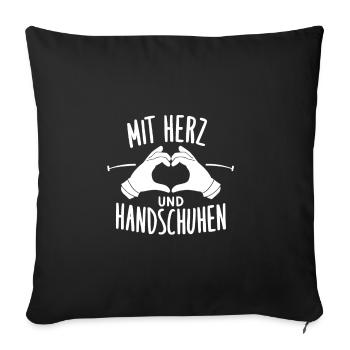 With heart and glove design caregiver - Sofa pillowcase 17,3'' x 17,3'' (45 x 45 cm) - black - Front