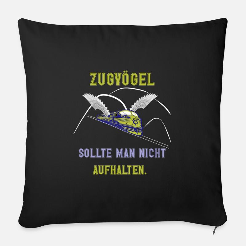 Zugvögel, Reisen, Urlaub immer unterwegs - Sofakissenbezug 45 x 45 cm - Schwarz