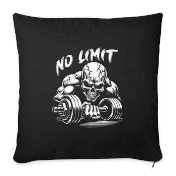 No Limit Hard Workout Skull with Dumbbell - Sofa pillowcase 17,3'' x 17,3'' (45 x 45 cm) - black - Front