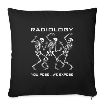 Dancing skeletons funny radiologist saying - Sofa pillowcase 17,3'' x 17,3'' (45 x 45 cm) - black - Front