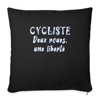 Bicycle Two-Wheeled Bicycle Freedom - Sofa pillowcase 17,3'' x 17,3'' (45 x 45 cm) - black - Front