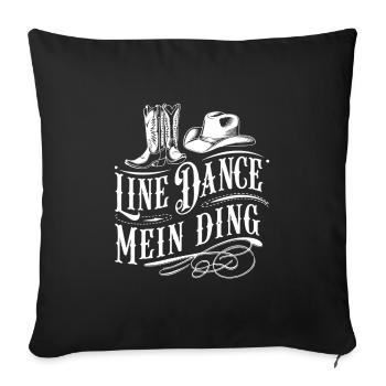Line Dance Gruppe Training mein Tanzsport - Sofakissenbezug 45 x 45 cm - Schwarz - Vorne