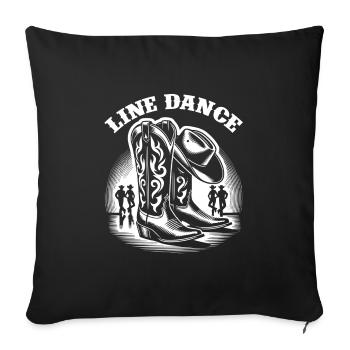 Line Dancing Country Dance - Line Dance Tanzen - Sofakissenbezug 45 x 45 cm - Schwarz - Vorne