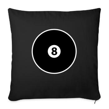 Simple 8 Ball Billard kugel Queue pool snooker - Sofakissenbezug 45 x 45 cm - Schwarz - Vorne