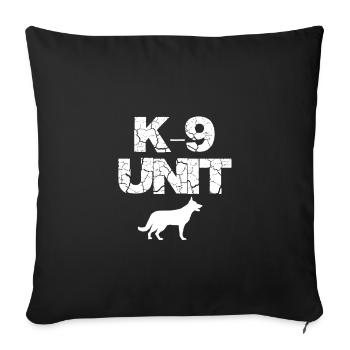 Dog Squad T-Shirt & Police Gift - Sofa pillowcase 17,3'' x 17,3'' (45 x 45 cm) - black - Front